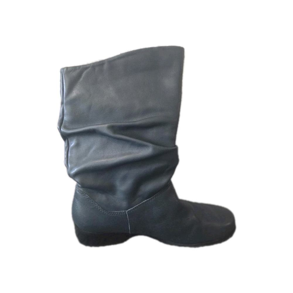 SAS Women's‎ Leather Mid Calf Boots Navy Size 7.5 W Wide Low Heel - Picture 3 of 10
